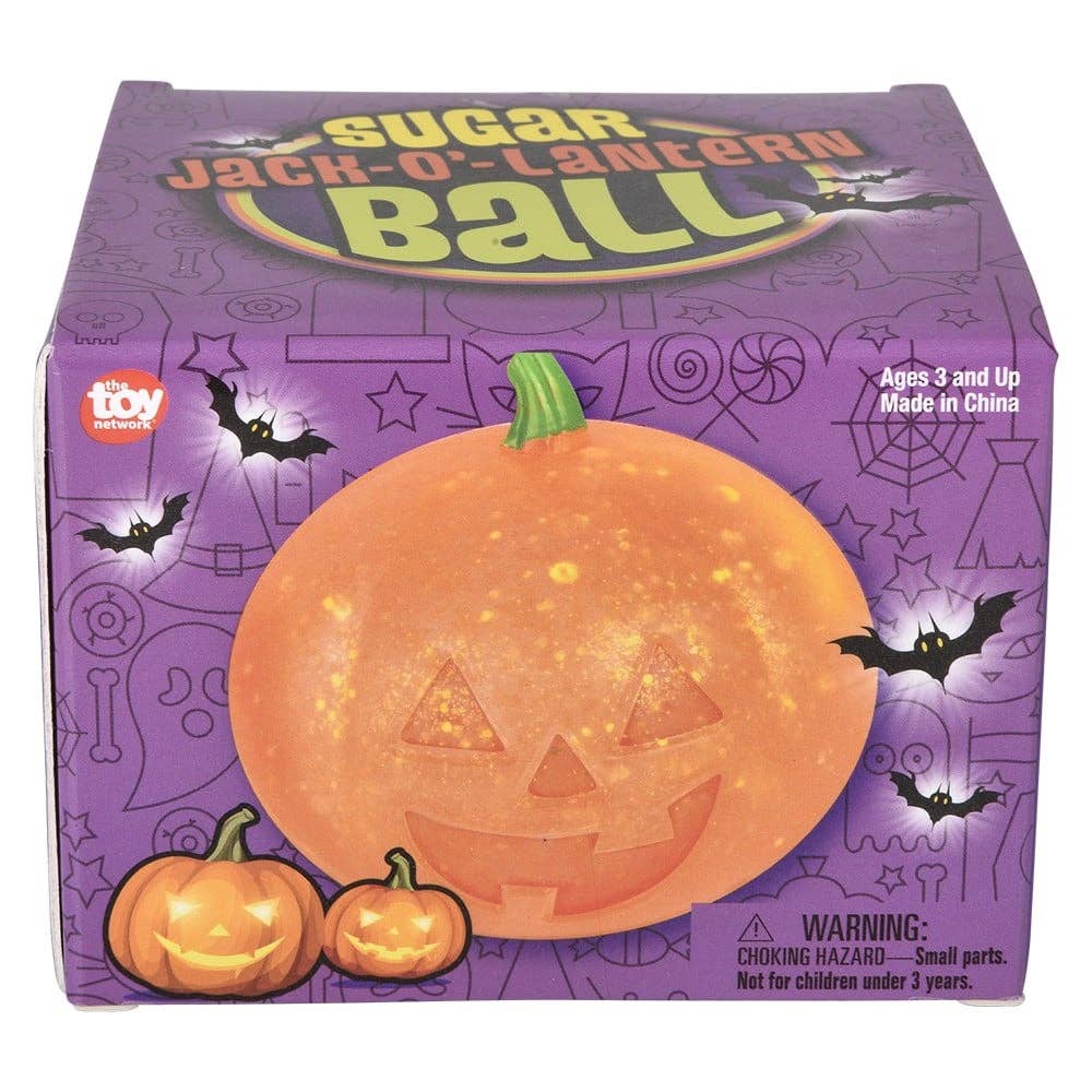 3" Jack O Lantern Squeezy Sugar Ball