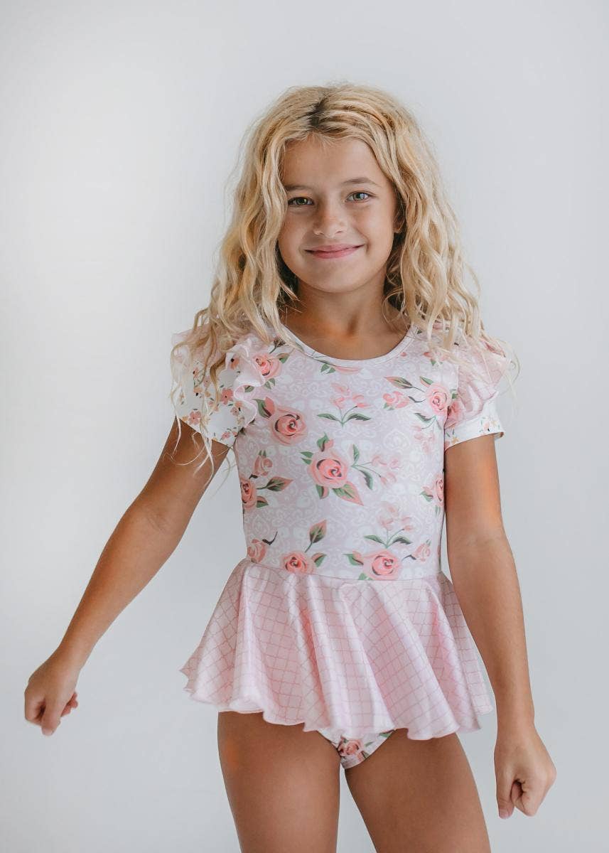 Pale Pink Rose Skirted Leotard