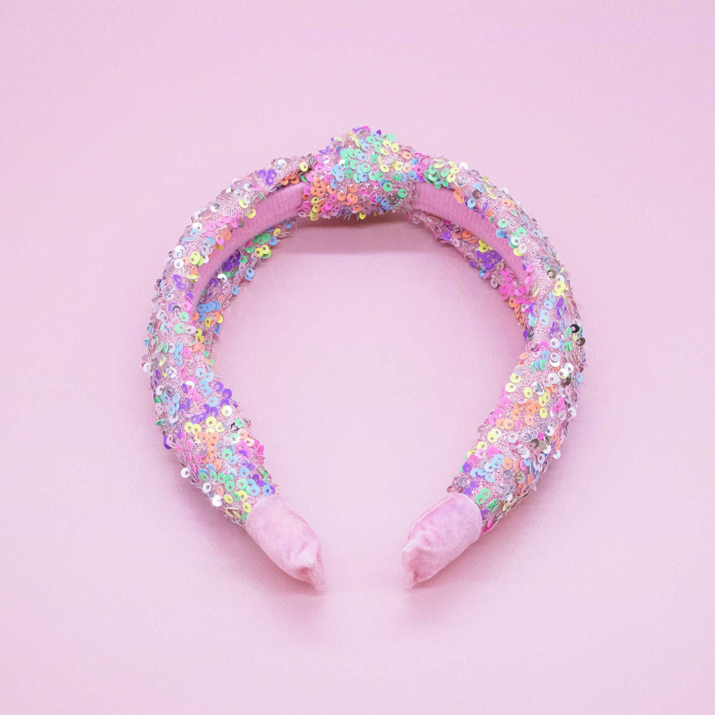 Kids Knot Headband - Rainbow Sequin