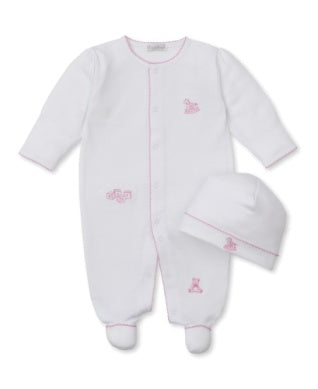 Light Pink Toy Footie & Hat Set