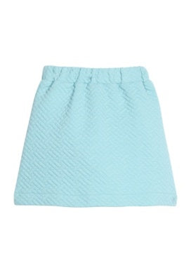 Quilted Mini Skirt-Aqua