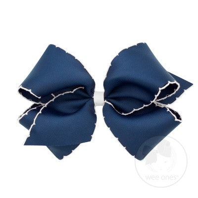 King Moonstitch Bow- Navy&White