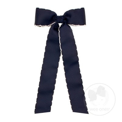 Moonstitch Streamer Bow NVY/WHT