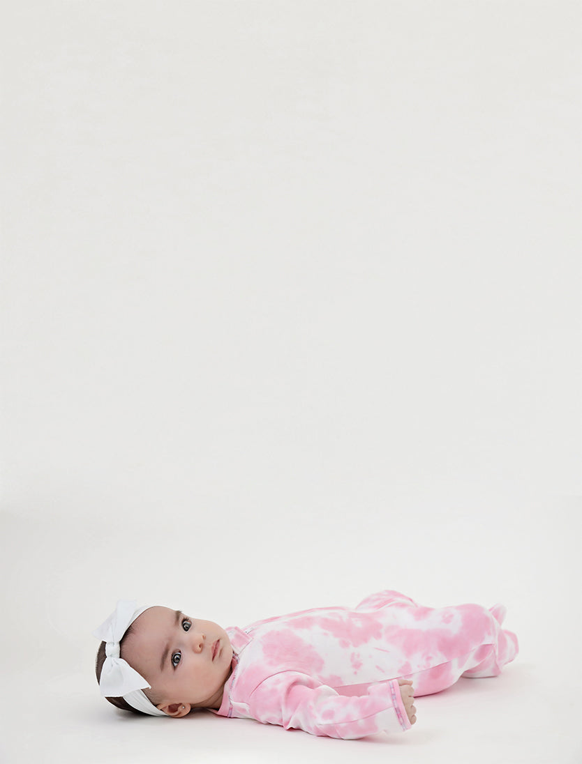 Bubble Gum Tie Dye Zipper Footie