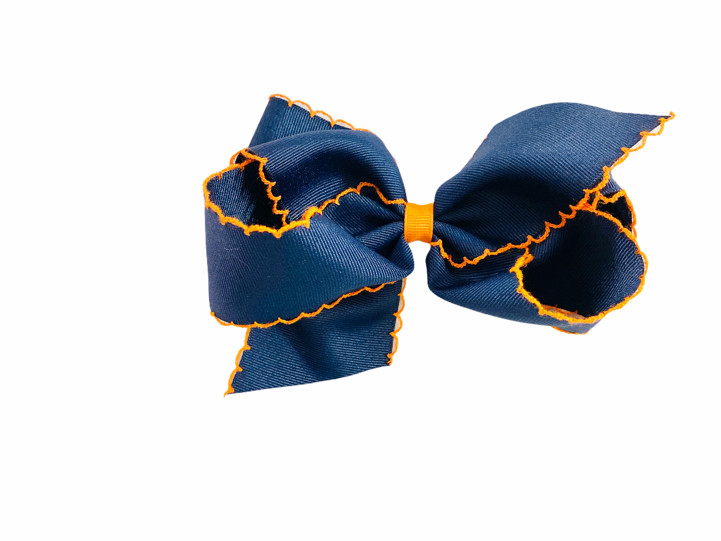 Moonstitch King Bow Navy w Orange Edging