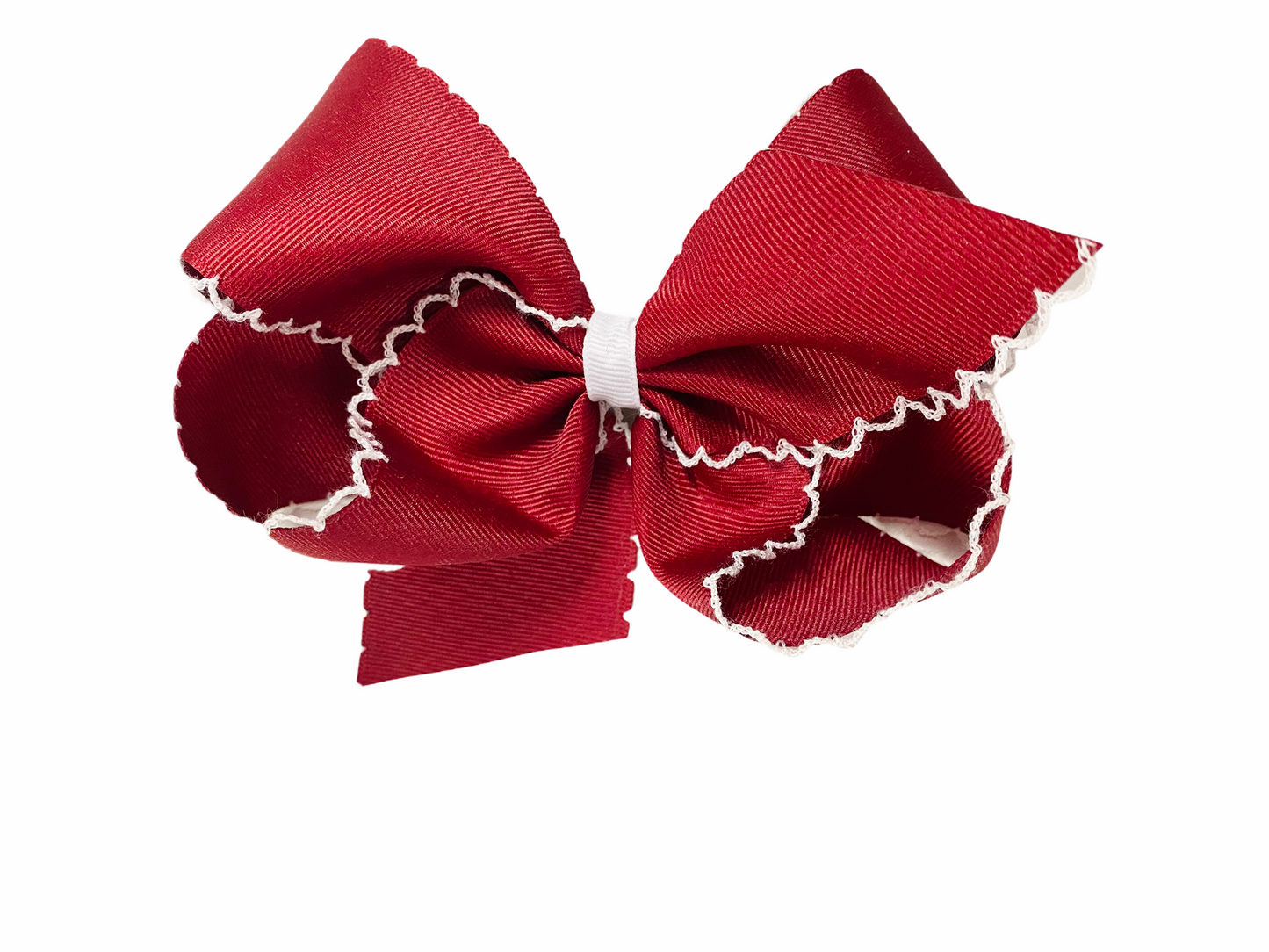Moonstitch King Bow Crimson w White Edging