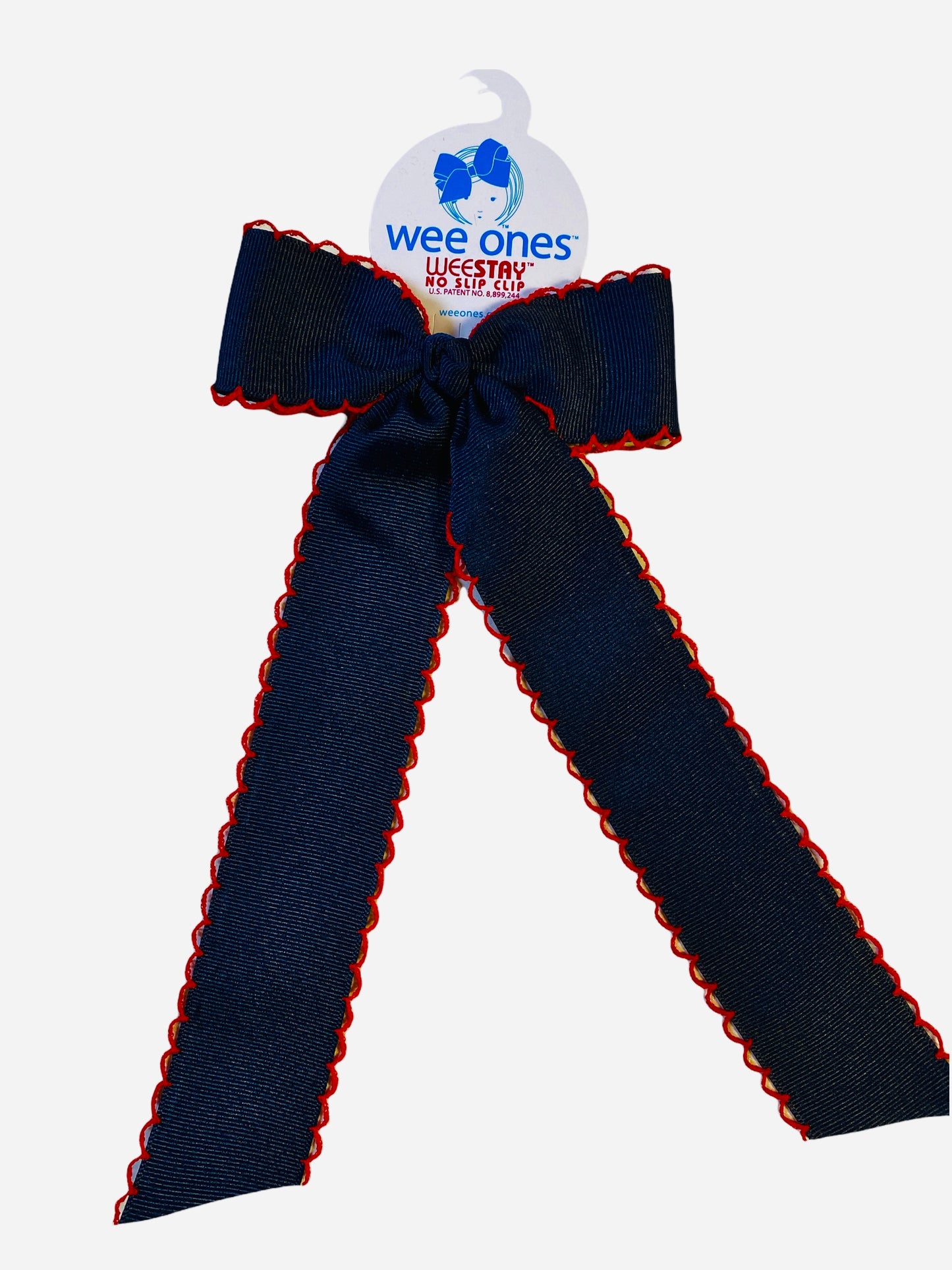 Moonstitch Streamer Bow NVY/RED
