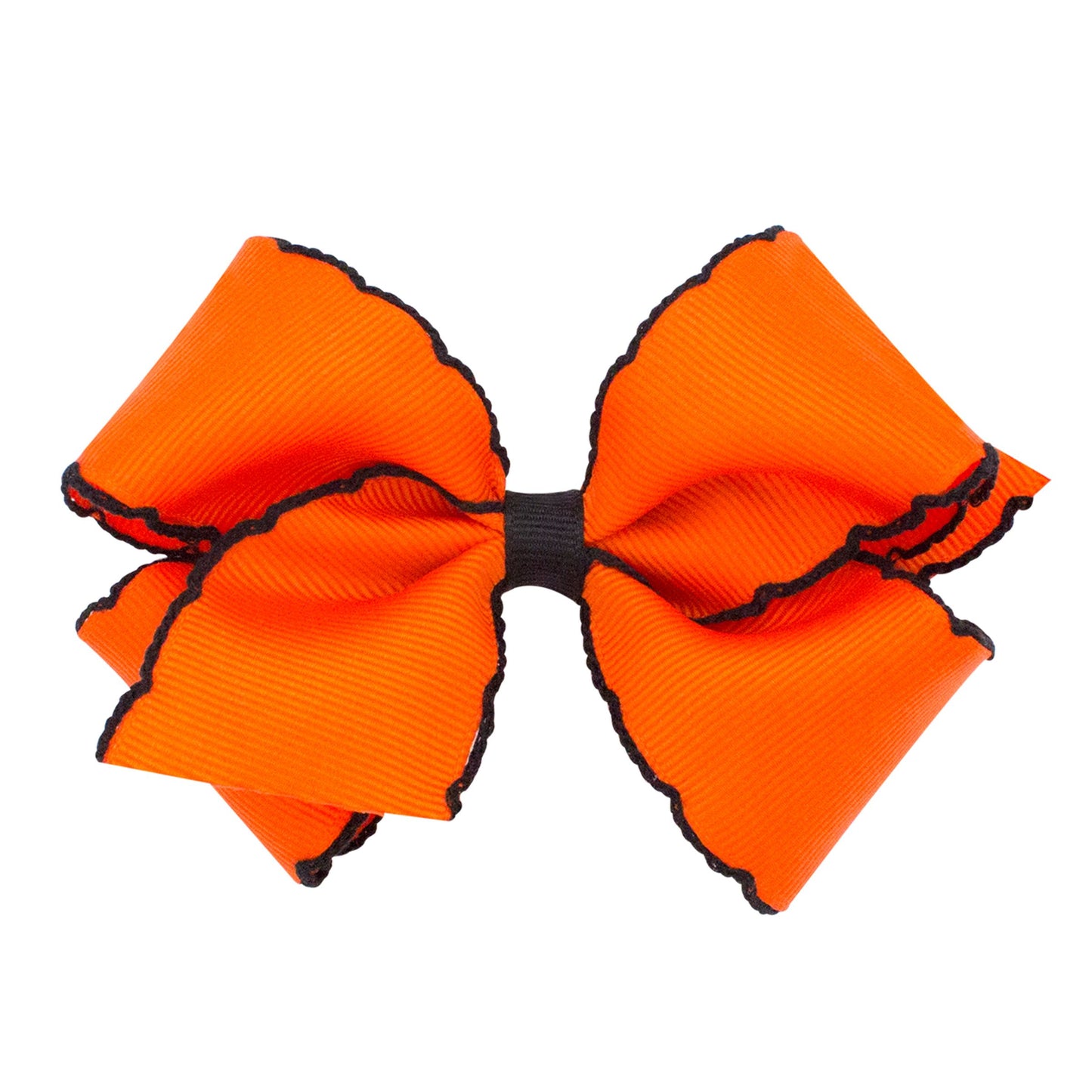 Moonstitch Bow- Orange and Black (KING 6 1/4" x 5")