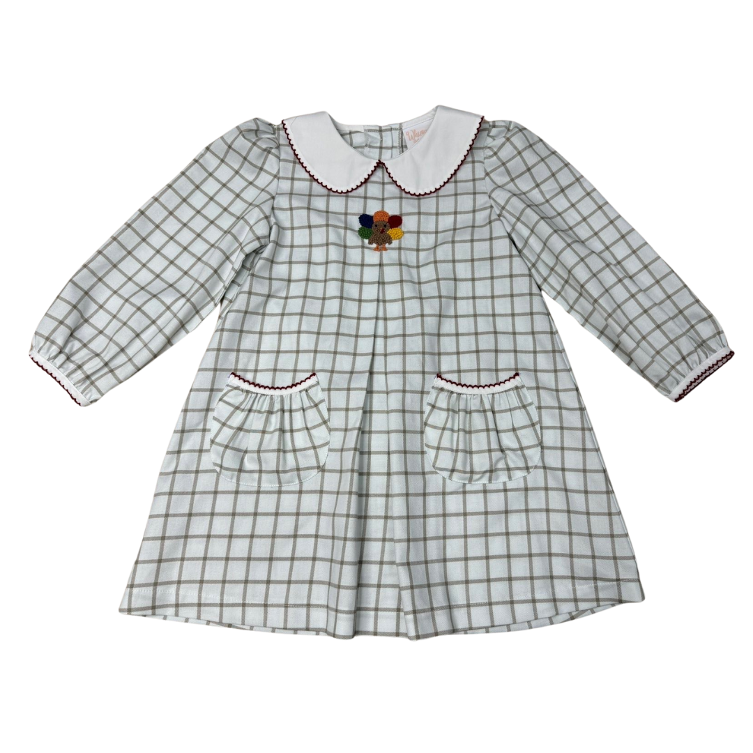 Turkey Time Pleat Collared Dress