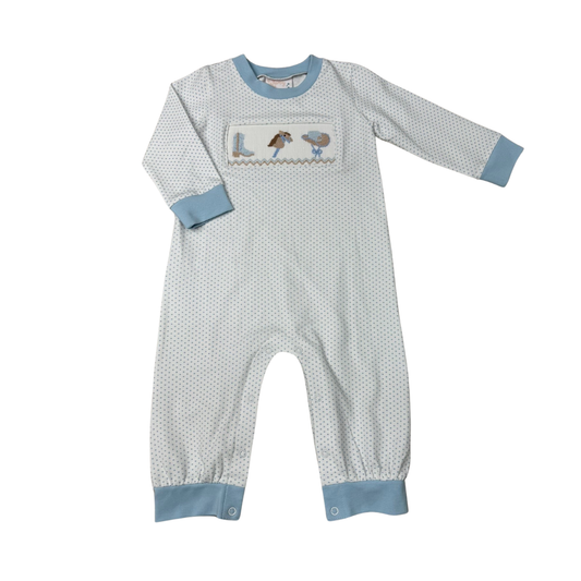 Little Cowboy Smocked Romper