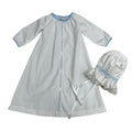 Blue Feather Daygown + Bonnet