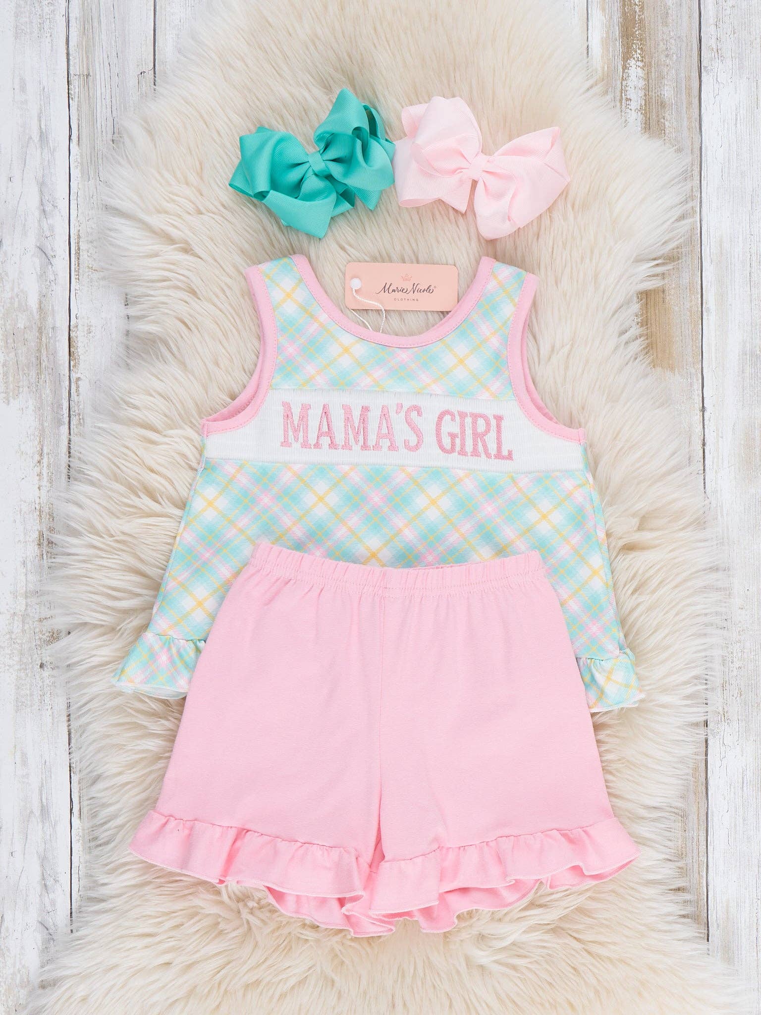 Mama’s Girl Pastel Plaid Set