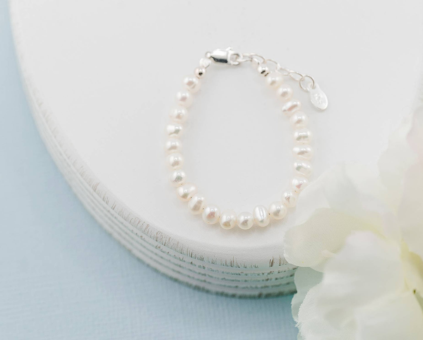 Kids Sterling Silver Freshwater Pearl Baby Girl Bracelet