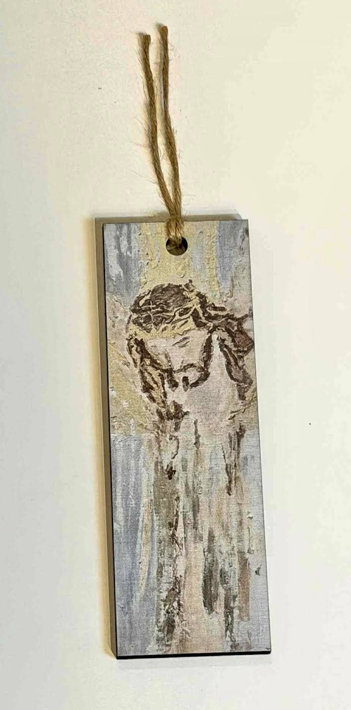 Wood Bookmark with Tassel: Jesus