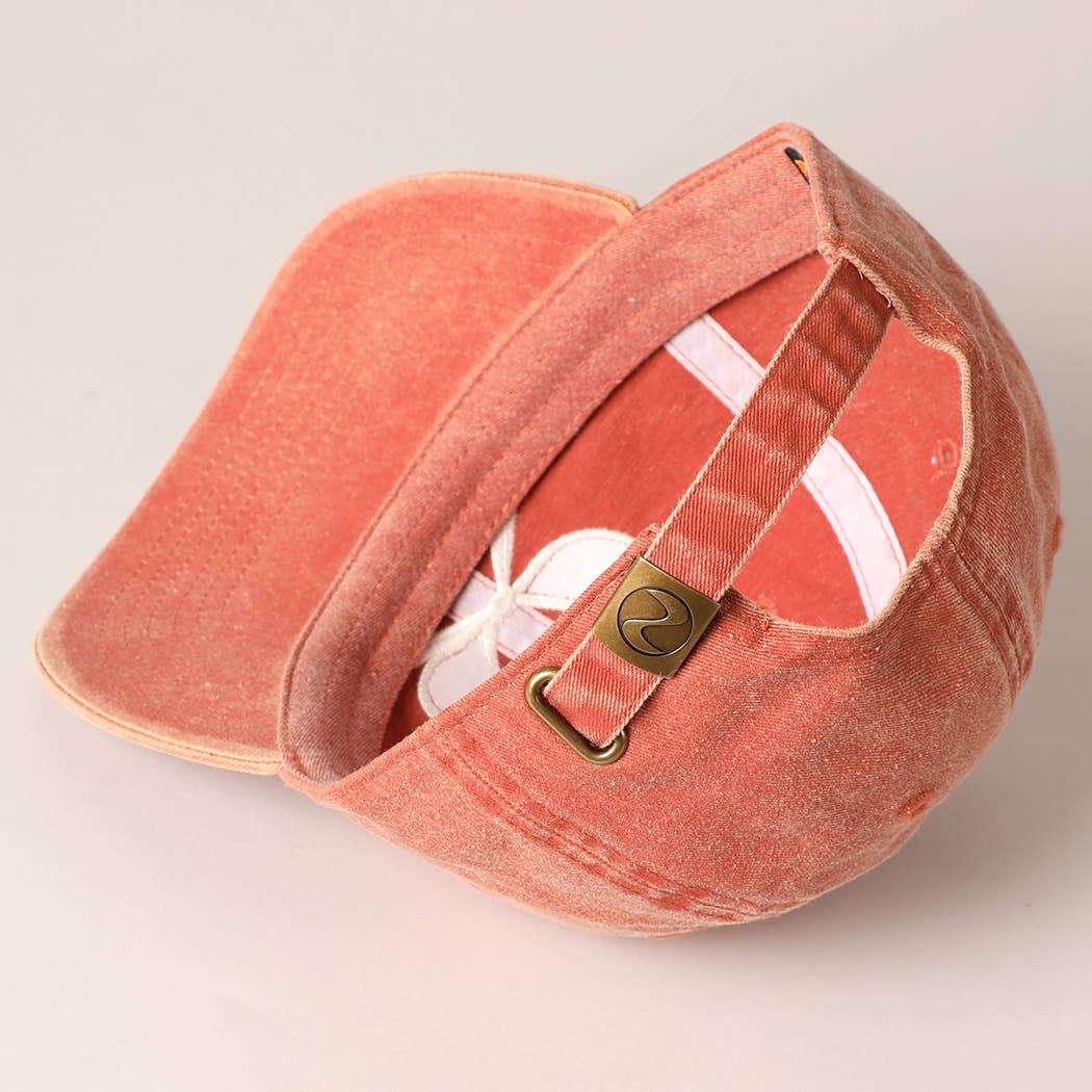 Bow Embroidered Cotton Baseball Cap: Black / One Size