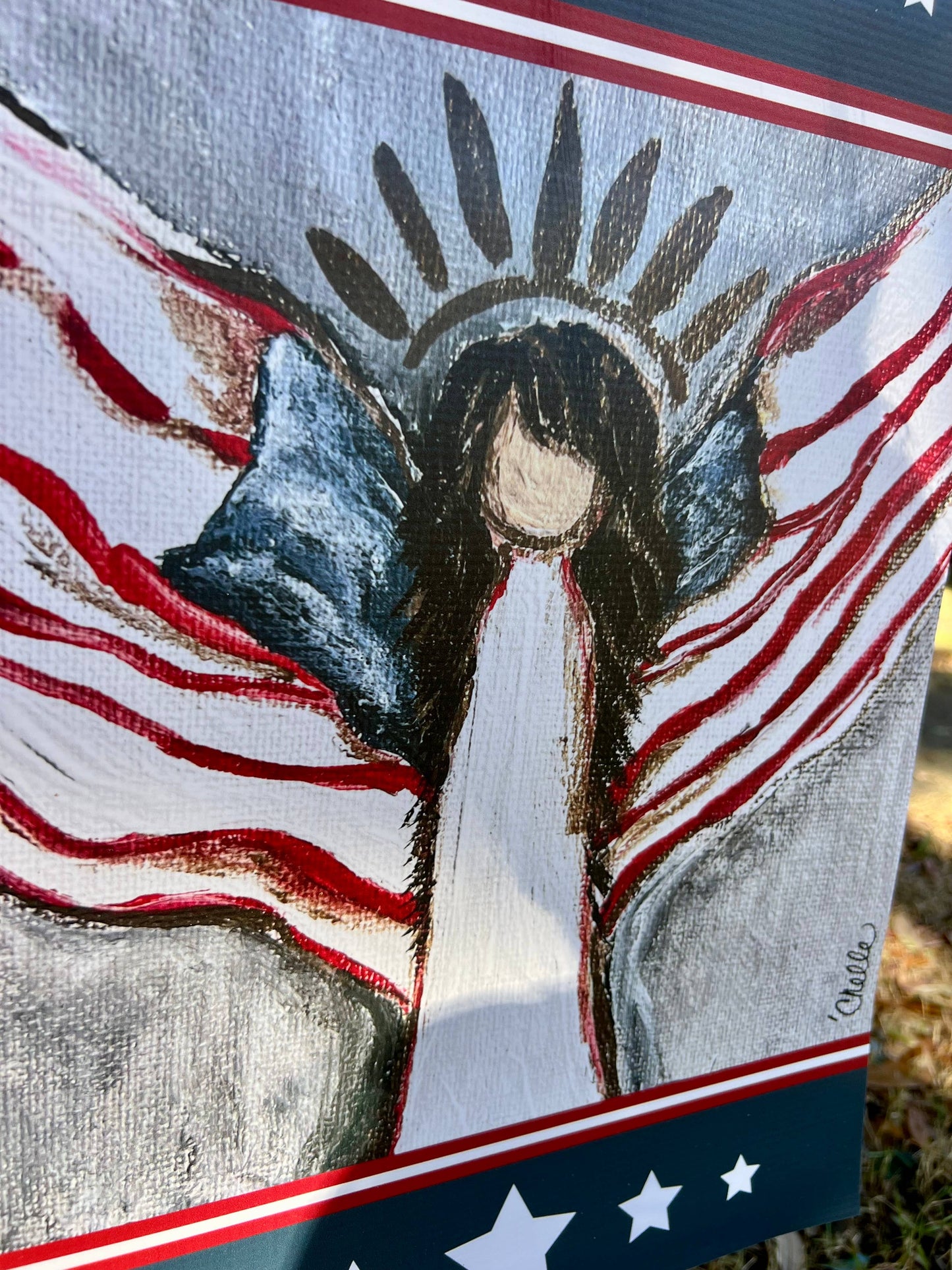 Garden Flag: Patriotic Dale, Angel, U.S.A.