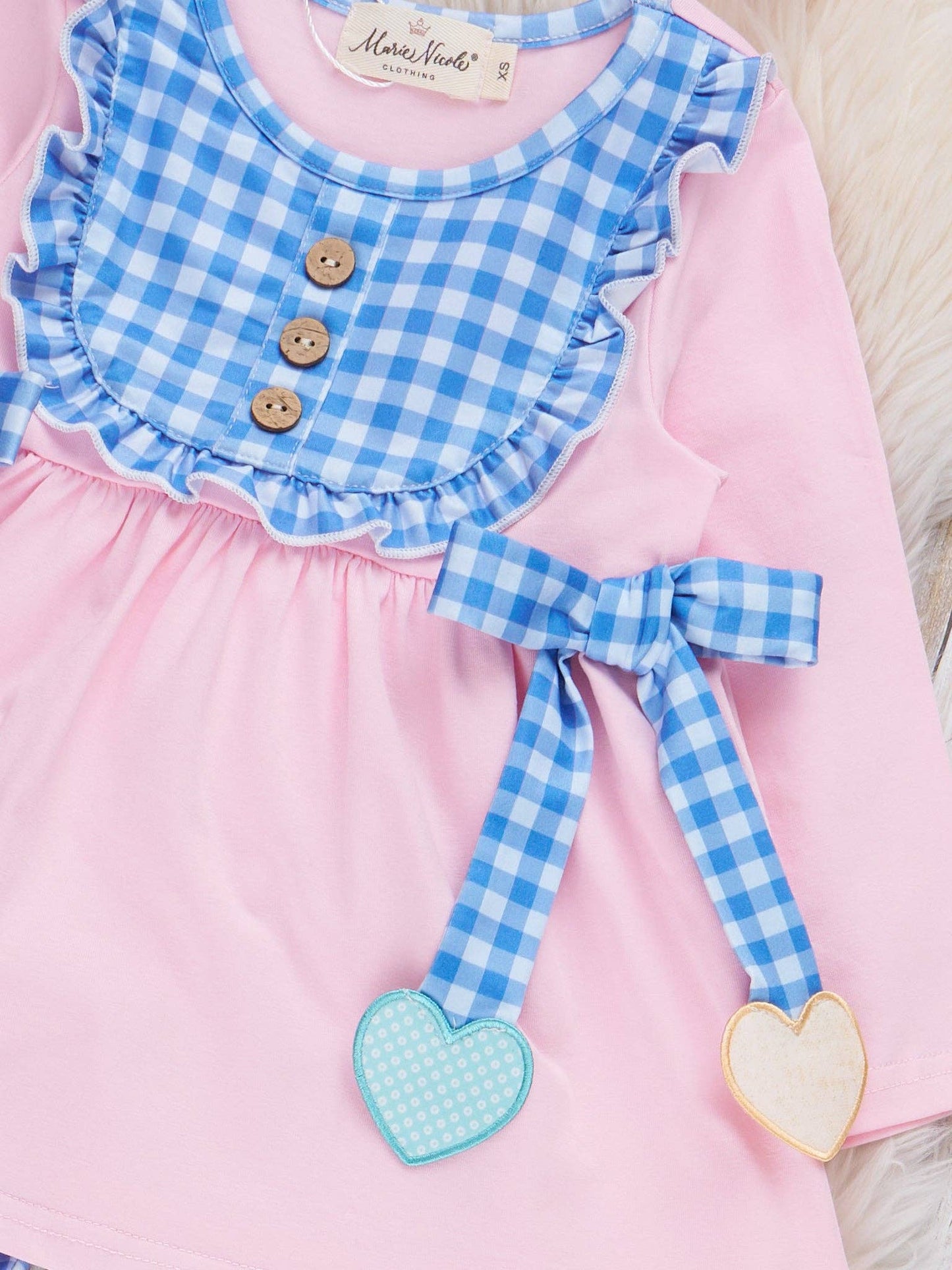 Heartstrings Bow Ruffle Plaid Outfit: XS(18/24 mos)