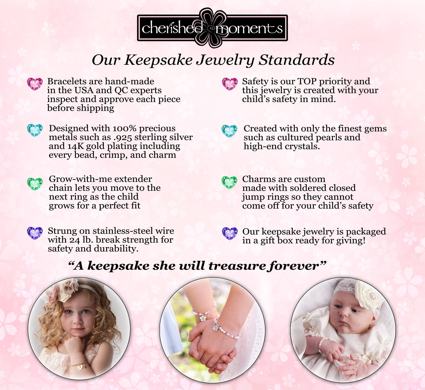 Sterling Silver Little Sister Bracelet with Flower Baby Gift: Medium 1-5 Years