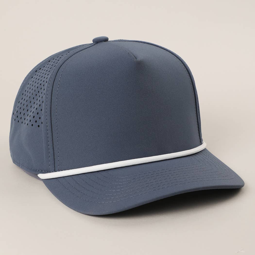 Solid Color 5 Panel Premium Materials Trucker Hat: NAVY/WHITE / One Size
