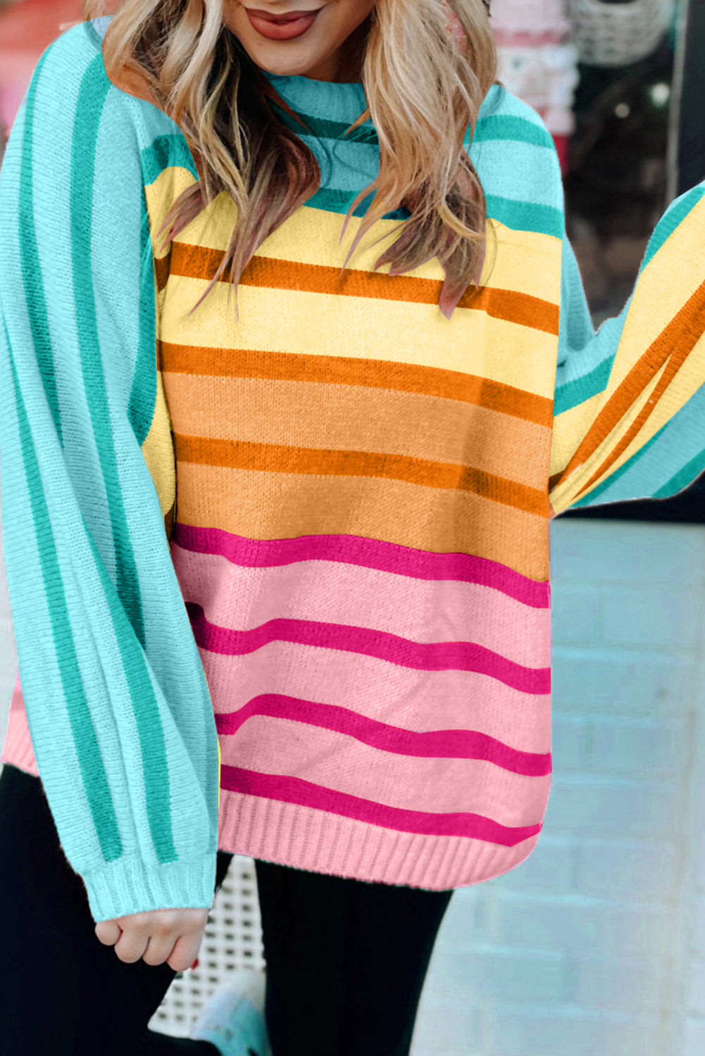 Bright Gradient Stripe Sweater