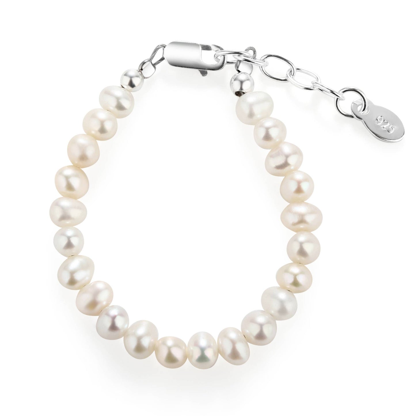 Kids Sterling Silver Freshwater Pearl Baby Girl Bracelet