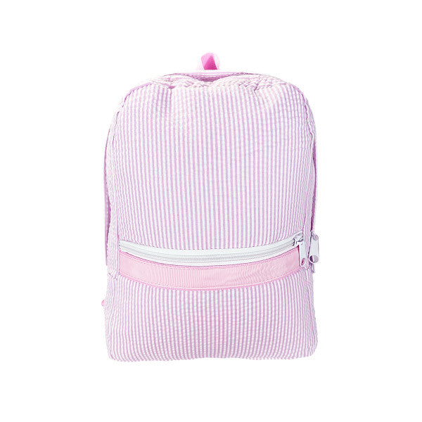 Pink Seersucker Small Backpack