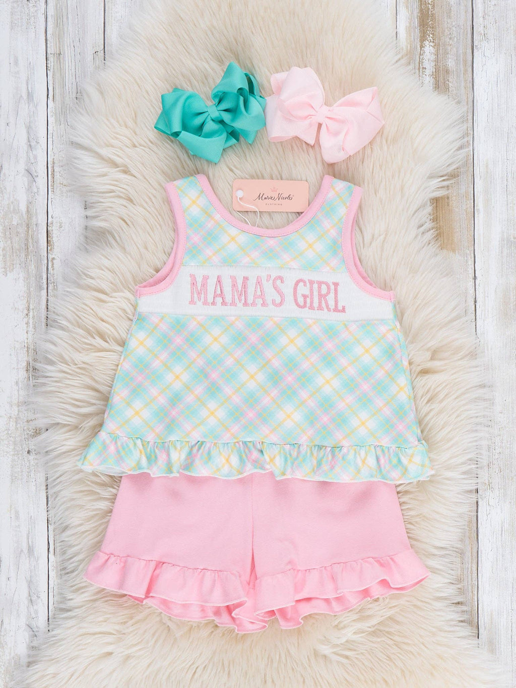 Mama’s Girl Pastel Plaid Set