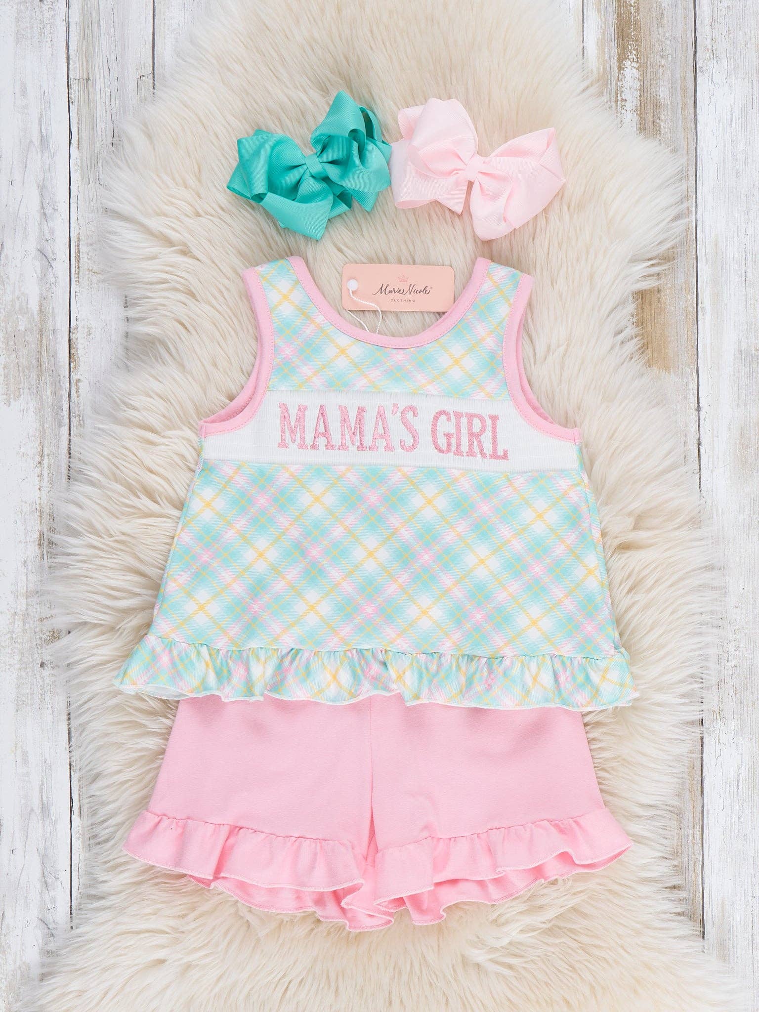 Mama’s Girl Pastel Plaid Set