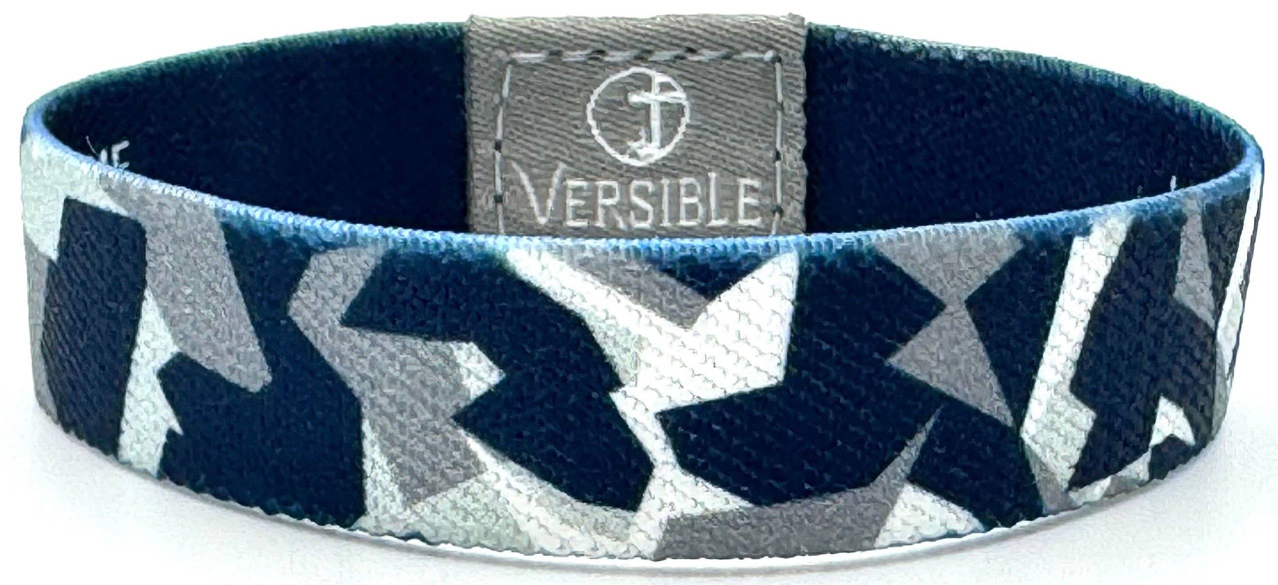 Versible® Wristbands - Team Camo / Philippians 4:13: Blue & White
