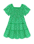 Crepe Green Floral Dress