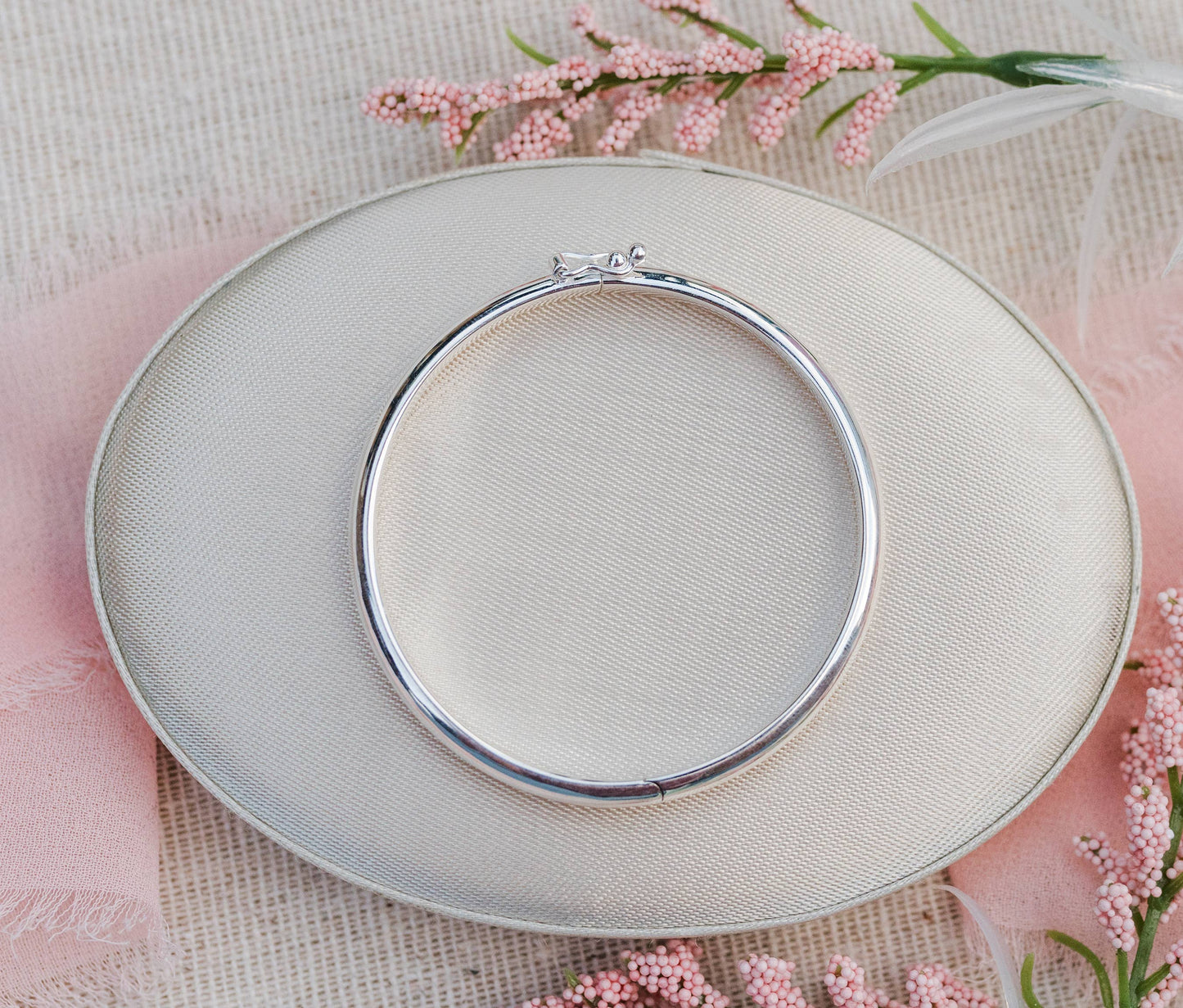 Classic Silver Bangle Bracelets 6-12 Years