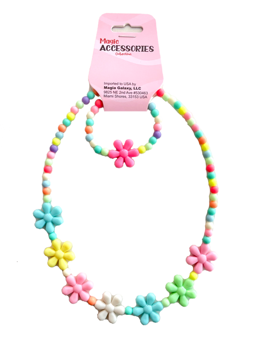 Flower Power Kids Necklace and Bracelet Set