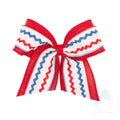 King Red Linen Ric-Rac with Linen Underlay Cheer Bow