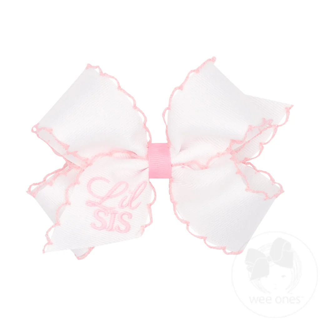 Medium Lil Sis Moonstitch Embroidered Bow