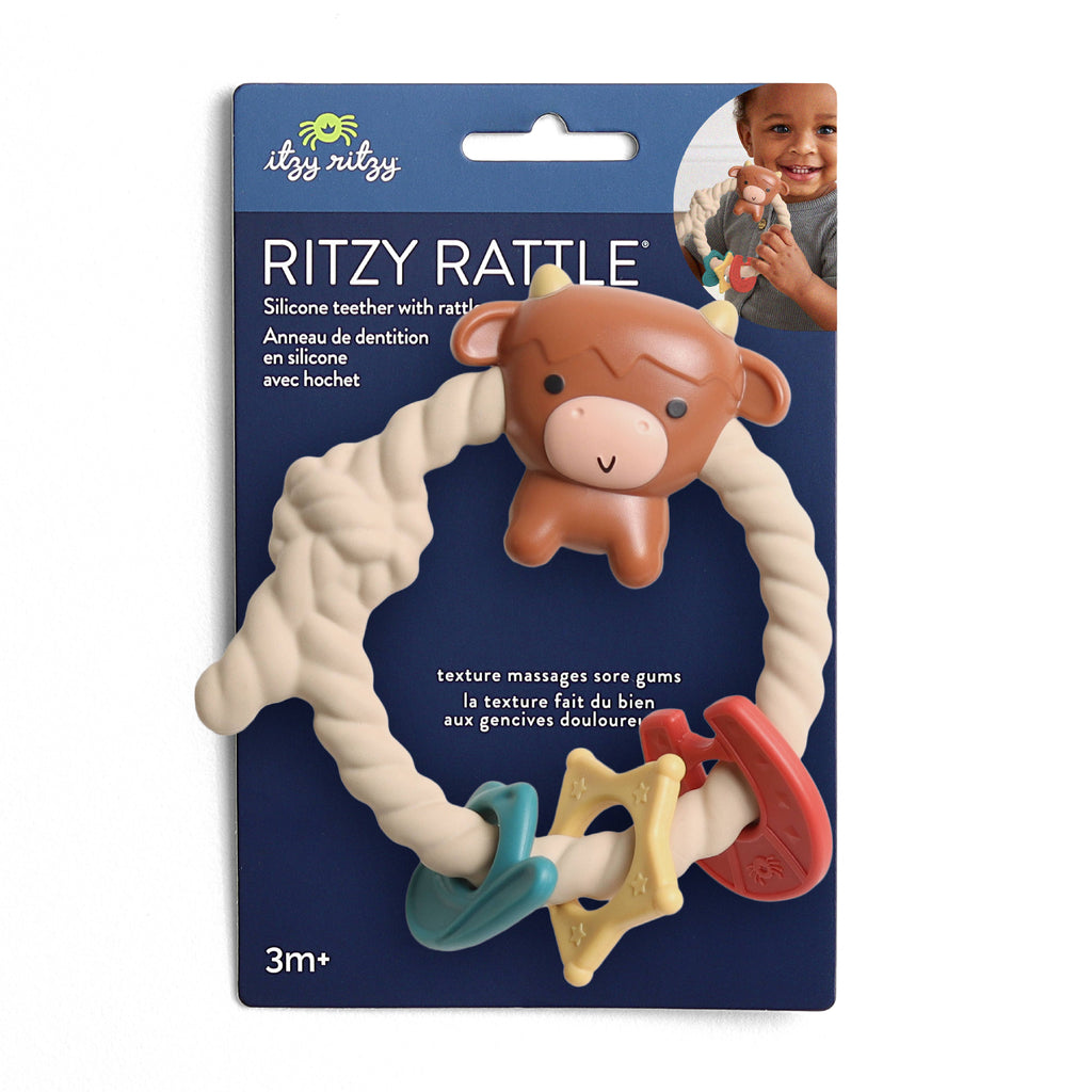 Ritzy Rattle™ Silicone Teether Rattles: Rainbow