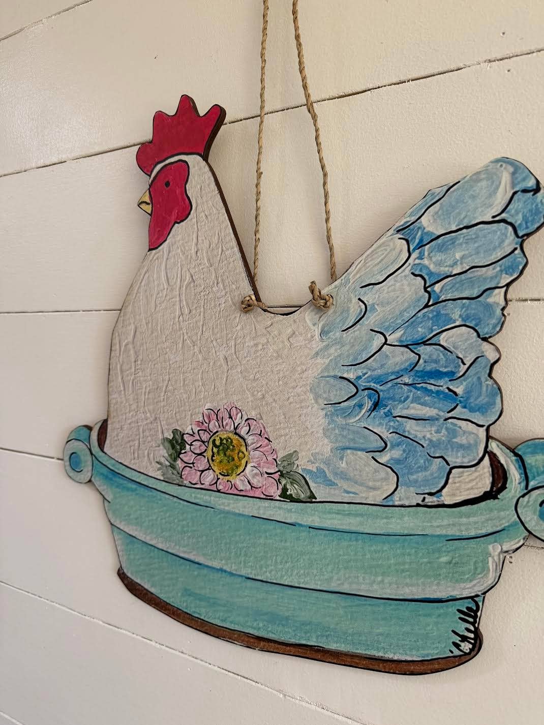 Door Hanger:  Rooster in a Pan