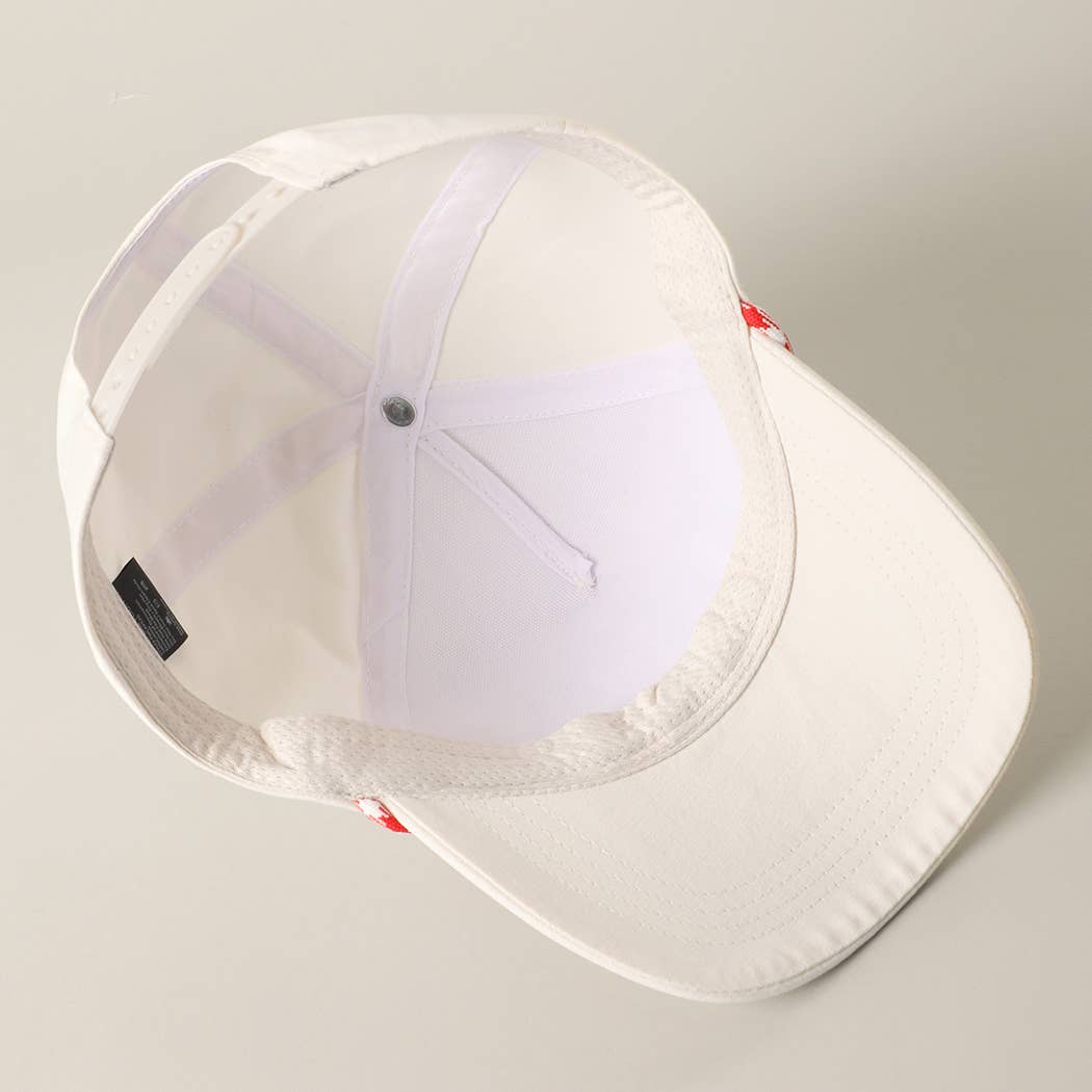 USA Patch Rope Trucker Hat: Red