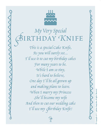 Birthday Knife: Blue Seersucker