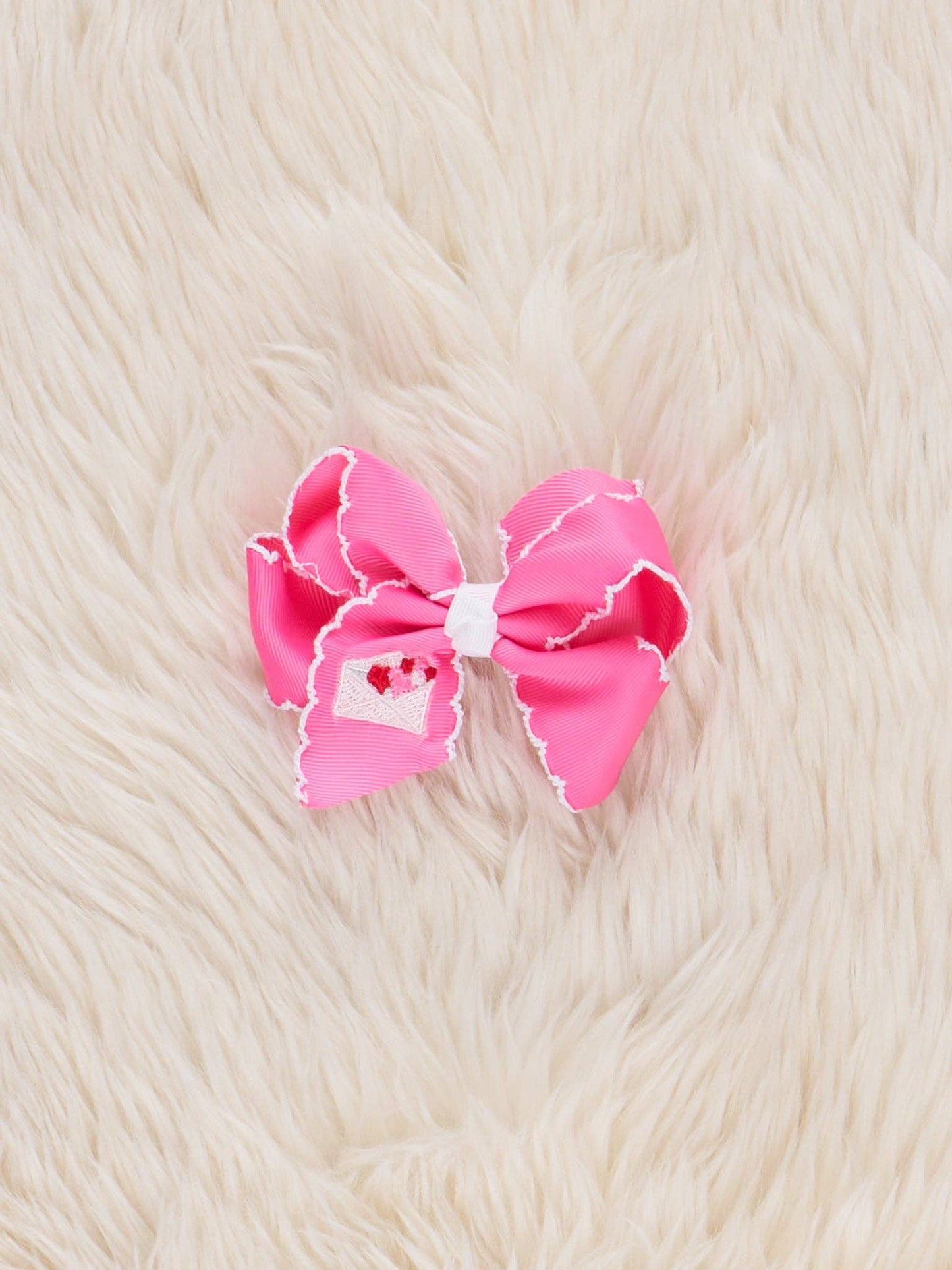 Sweetheart Letter Embroidered Bow: OS