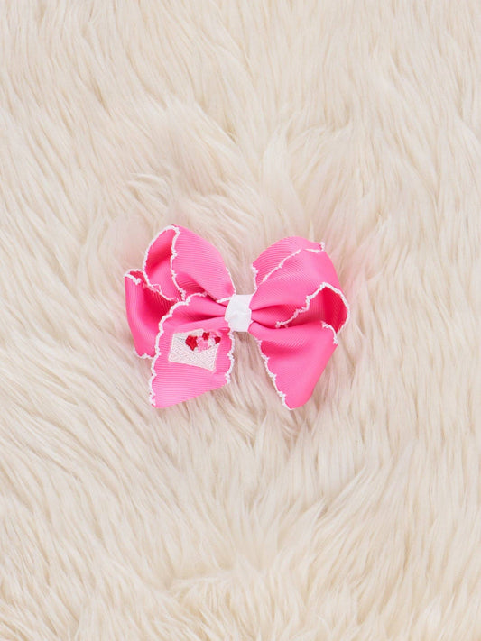 Sweetheart Letter Embroidered Bow: OS
