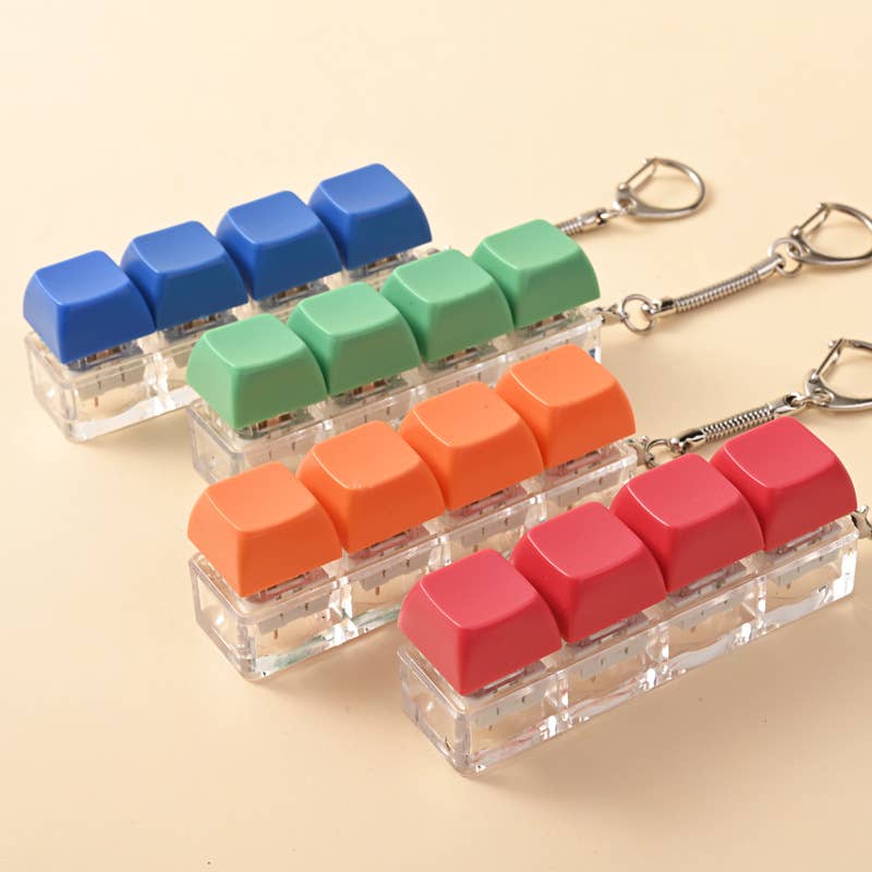 Keyboard Fidget Keychain Fidget Stress Relief Sensory Toy: Blue