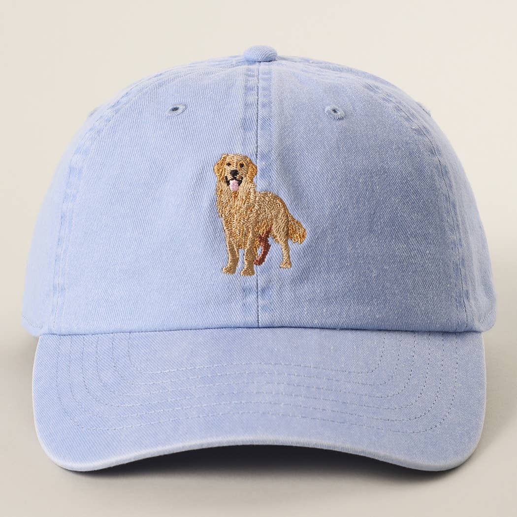 Golden Retriever Embroidered Pigment Dyed Baseball Cap: BLUEMINT