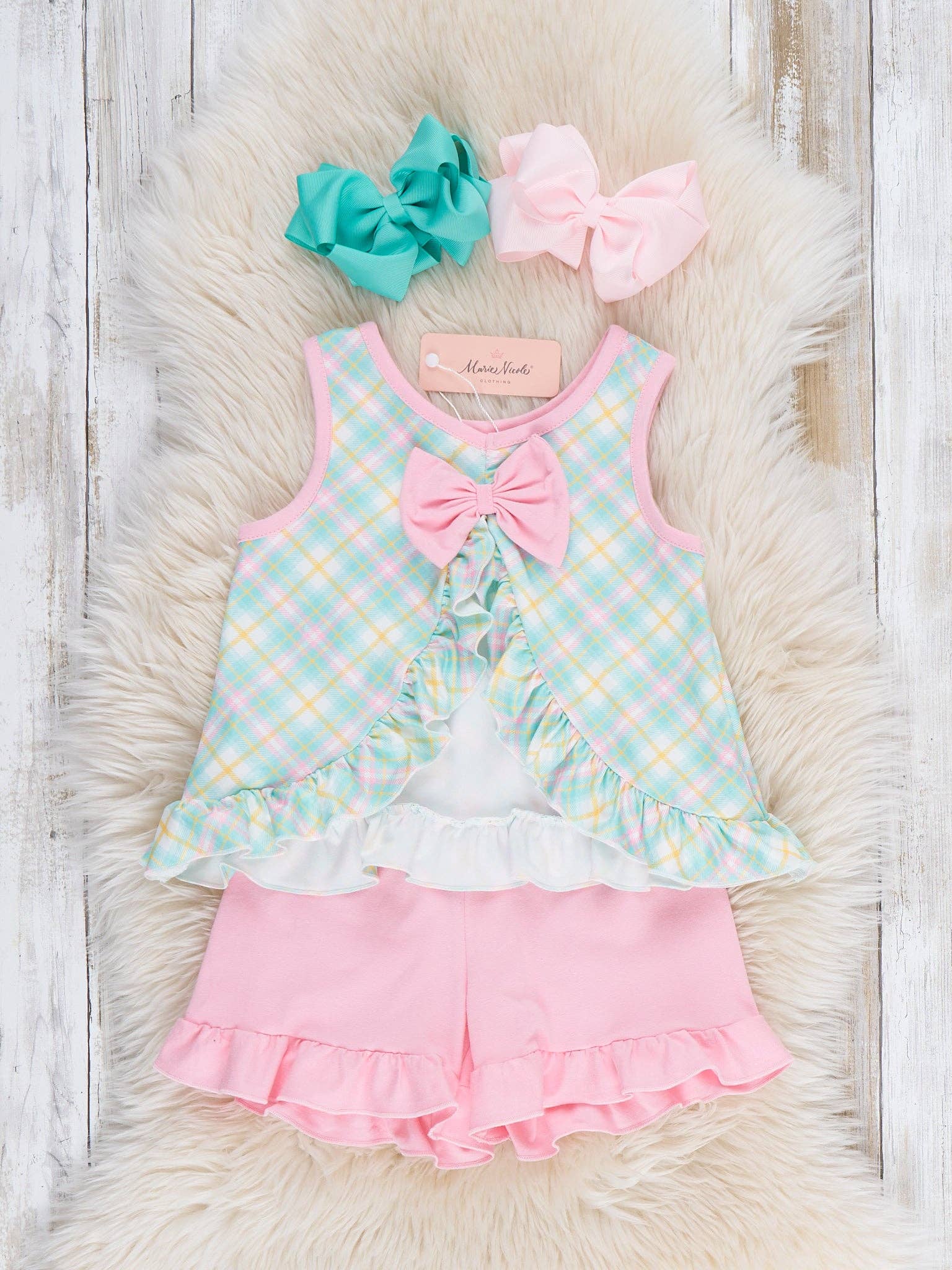 Mama’s Girl Pastel Plaid Set