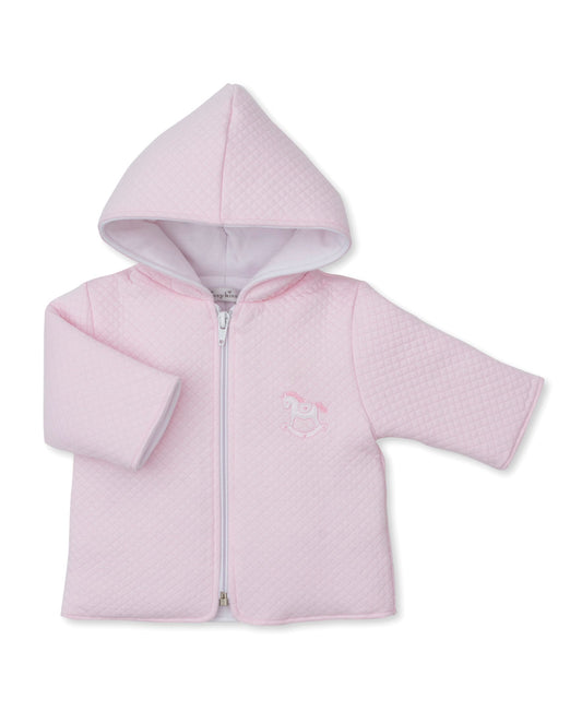 Jacquard Padded Jacket-Pink