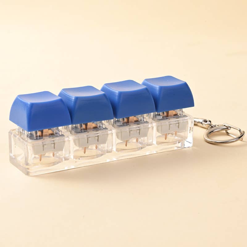 Keyboard Fidget Keychain Fidget Stress Relief Sensory Toy: Blue