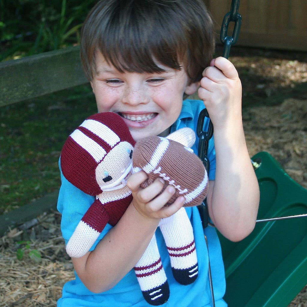 Football Player Knit Dolls: Maroon/White / 12" Plush