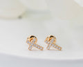 14K Gold-Plated Cross CZ Earrings Baptism or Communion Gift