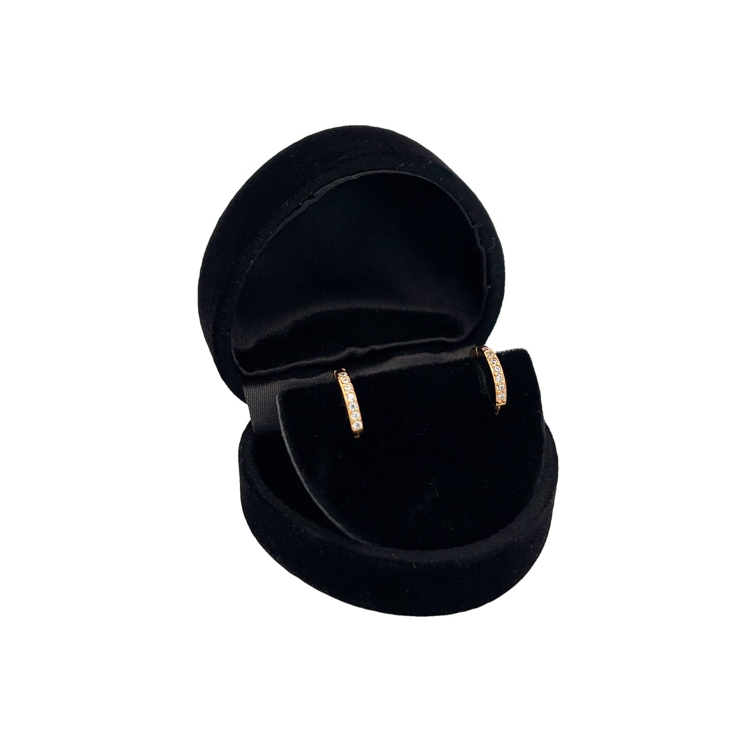 14K Gold-Plated Huggie CZ Hoop Earrings