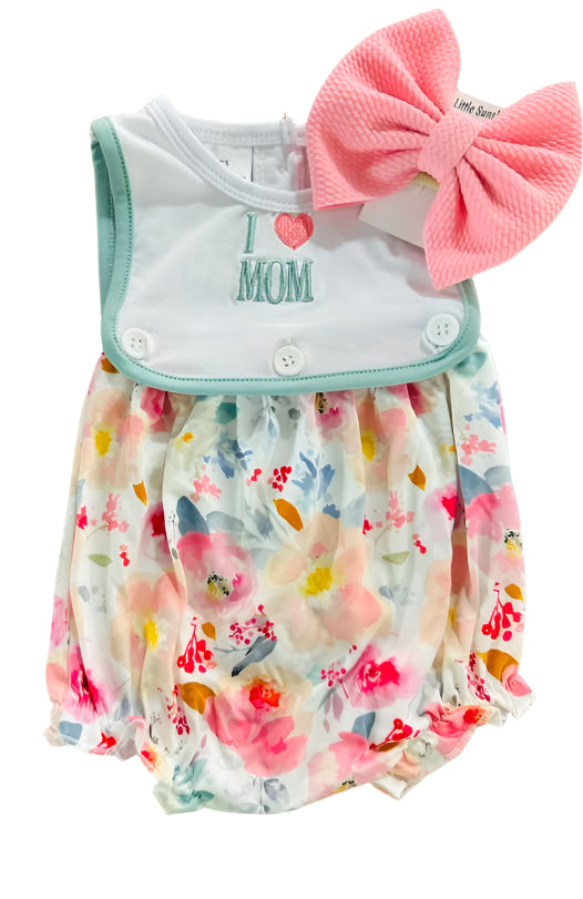 Floral I Love Mom Bubble