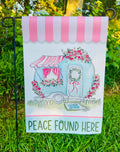 Garden Flag: Peace found Here, Camper